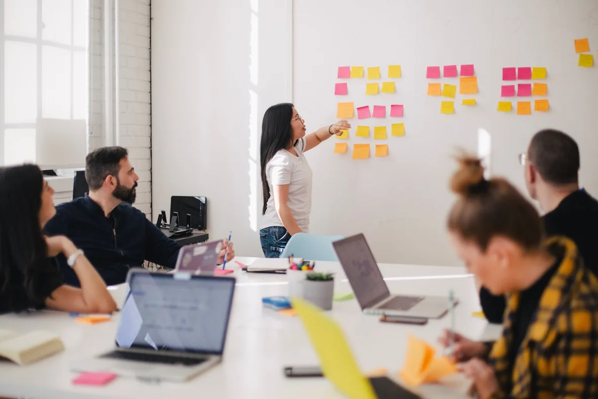 Team planning a creative business presentation